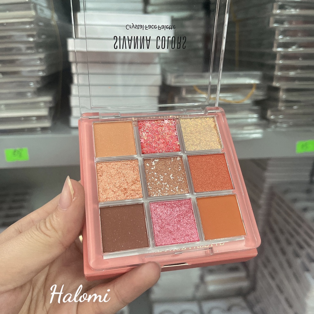 Bảng phấn mắt 9 ô Sivanna nhũ mịn lì siêu xinh trendy HF651