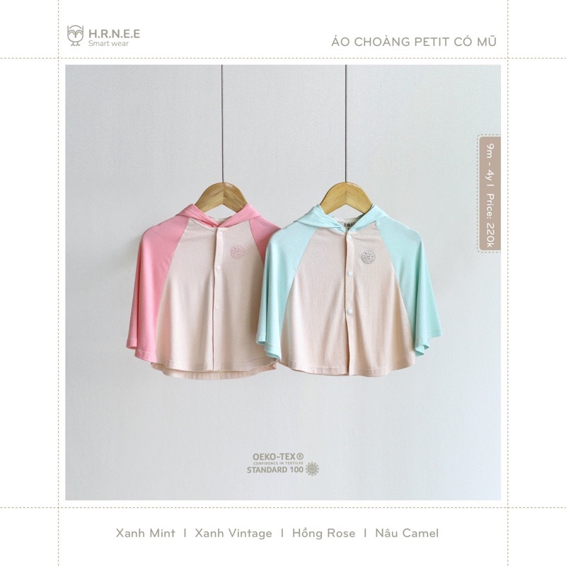 Áo choàng đa năng chất liệu petit HRNEE cho bé trai bé gái