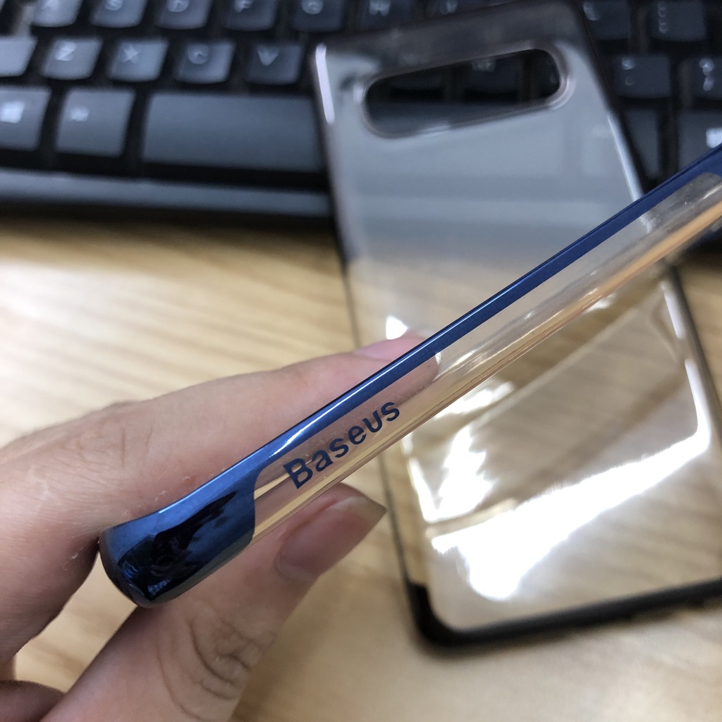Thanh lý Ốp lưng SamSung Galaxy S10 Baseus Shining trong suốt viền màu - vuaphukien