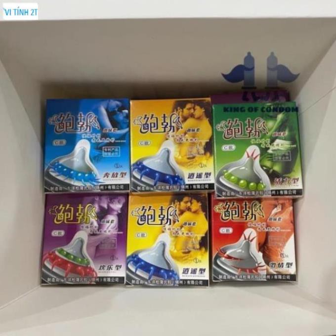 Bao cao su Runbo Gân Gai Bi Râu/Nhiều Gel bôi trơn/Siêu mỏng Tăng kích thước khoái cảm Hộp 1 - KOCODA