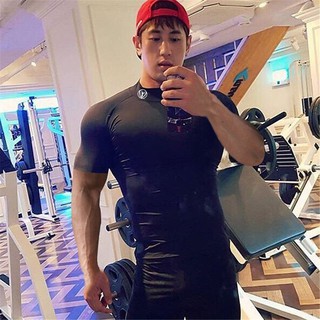 Áo tập gym nam cộc tay , thun poly co dãn 4 chiều, ôm body [Gold Shark] - Hàng Siêu Cấp