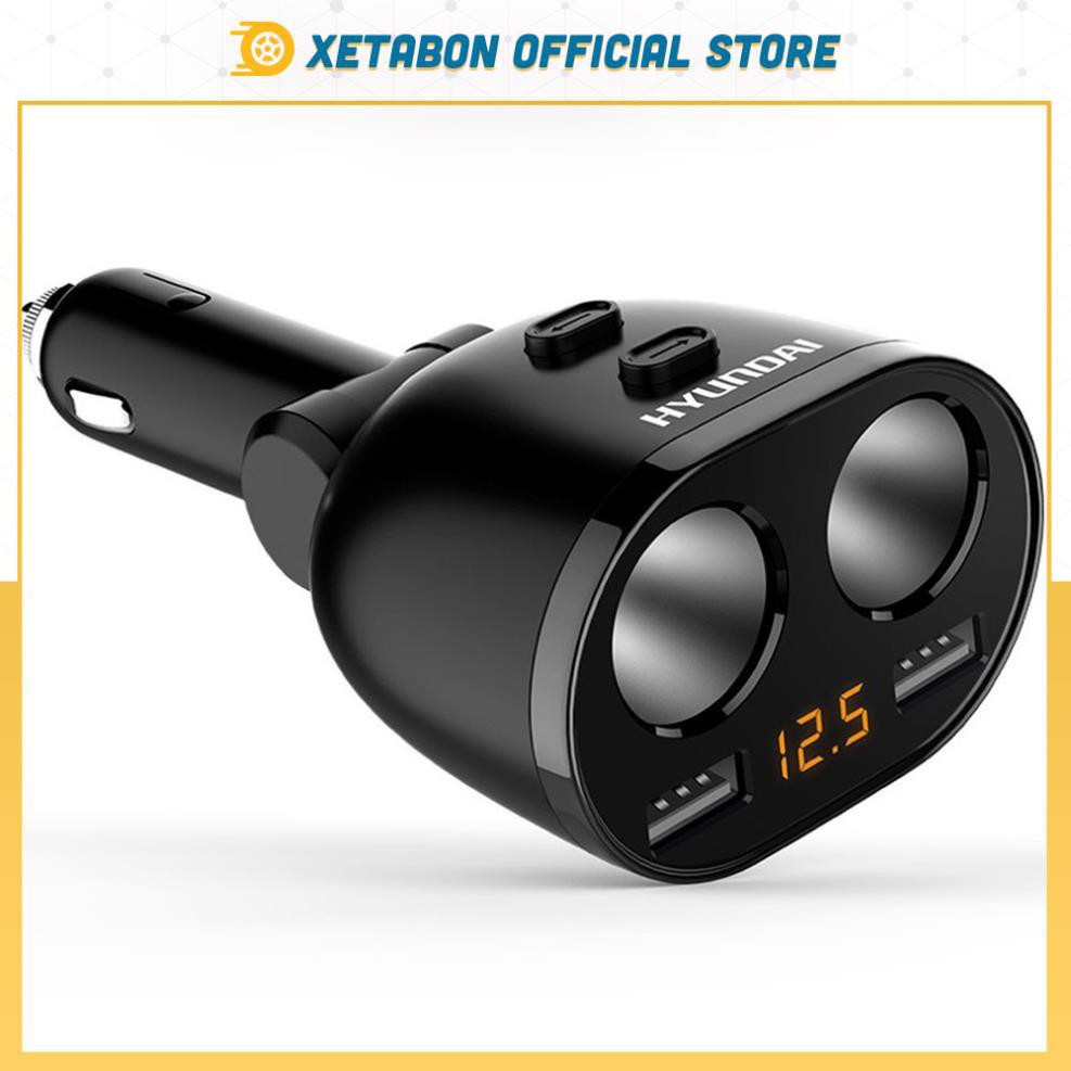 Tẩu Sạc Hyundai Chính Hãng HY-16 Chia 2 nguồn tẩu, 2 cổng sạc 3.1Amax - HY16