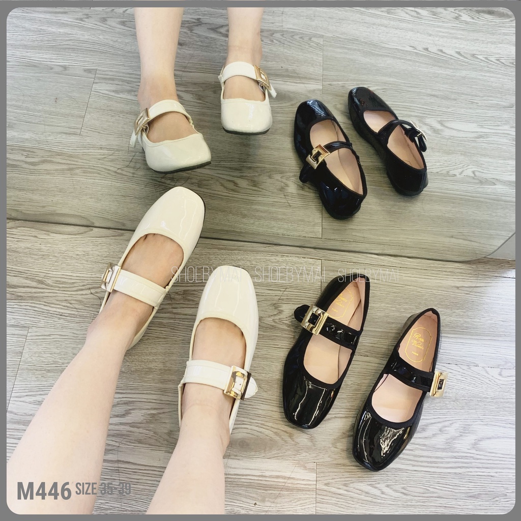Giày búp bê mary jane nữ quai ngang M446 - FORM BÉ LÊN 1 size