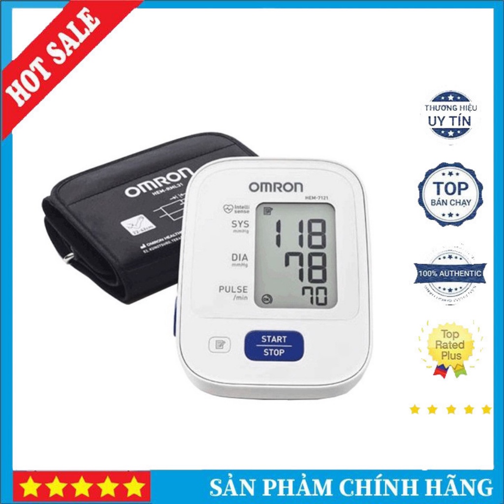 Máy Đo Huyết Áp Tự Động Omron Hem-7121 Lưu Kết Quả 30 Lần Độ Chính Xác Cao Tiện Dụng Cho Mọi Người