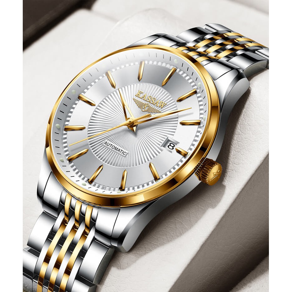 Đồng hồ nam chính hãng KASSAW K661-1 Kính sapphire ,chống xước,Chống nước ,BH 24 tháng,Máy cơ (Automatic) ,dây kim loại