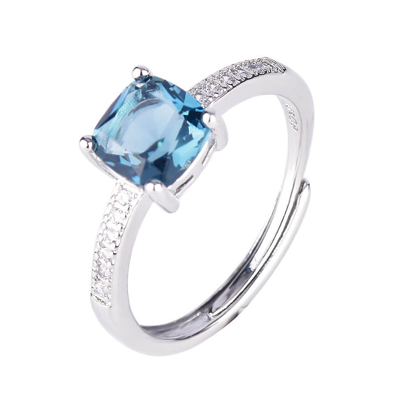 Nhẫn Mạ Bạc Đính Đá Màu Thời Trang Cho Nữ