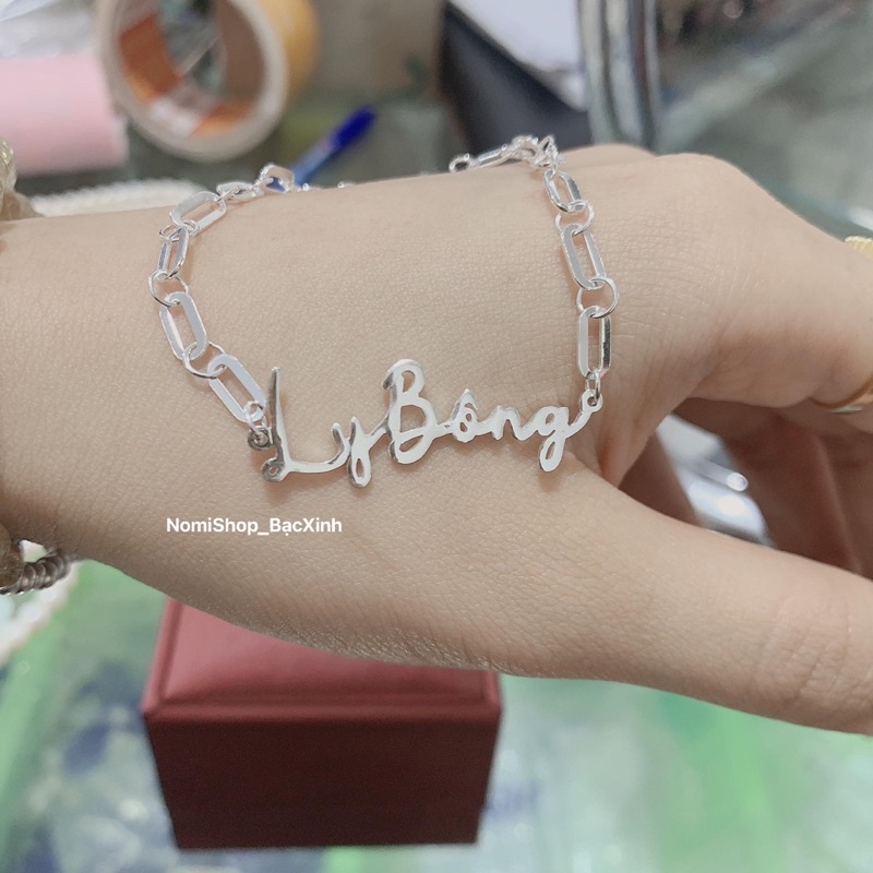 Lắc tay chữ làm tên theo yêu cầu, nhẹ nhàng ý nghĩa món quà tuyệt vời cho bạn gái Mainomi Shop Bạc Xinh