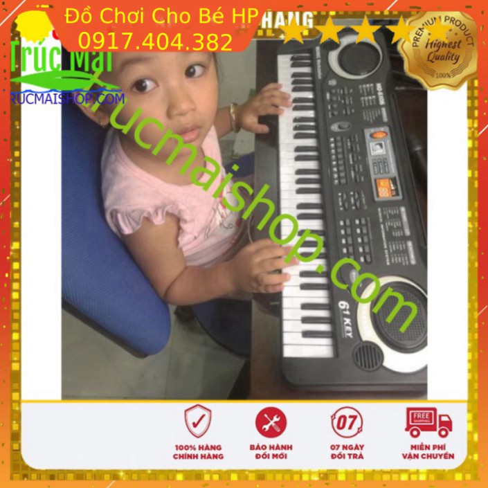 [SIÊU SALE] đàn cho bé Đàn Organ Điện Tử Có Mic 61 nốt nhạc Cho Bé ✅  Đồ Chơi Trẻ Em HP