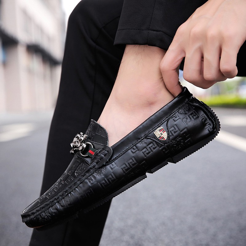 Giày lười bằng da thật thời trang cho nam