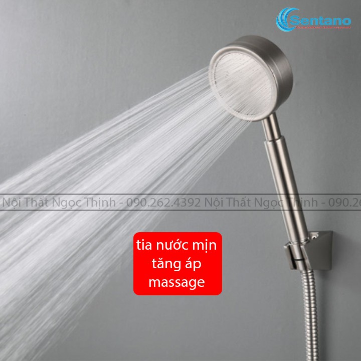[LOẠI 1] Vòi sen tắm SENTANO 100% INOX 304 bát sen dày - Tay sen tắm tăng áp tia min massage cao cấp không gỉ sét