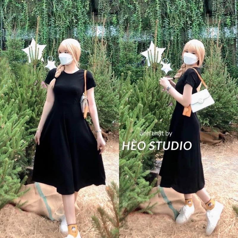 ĐẦM MIDI THUN HỞ LƯNG