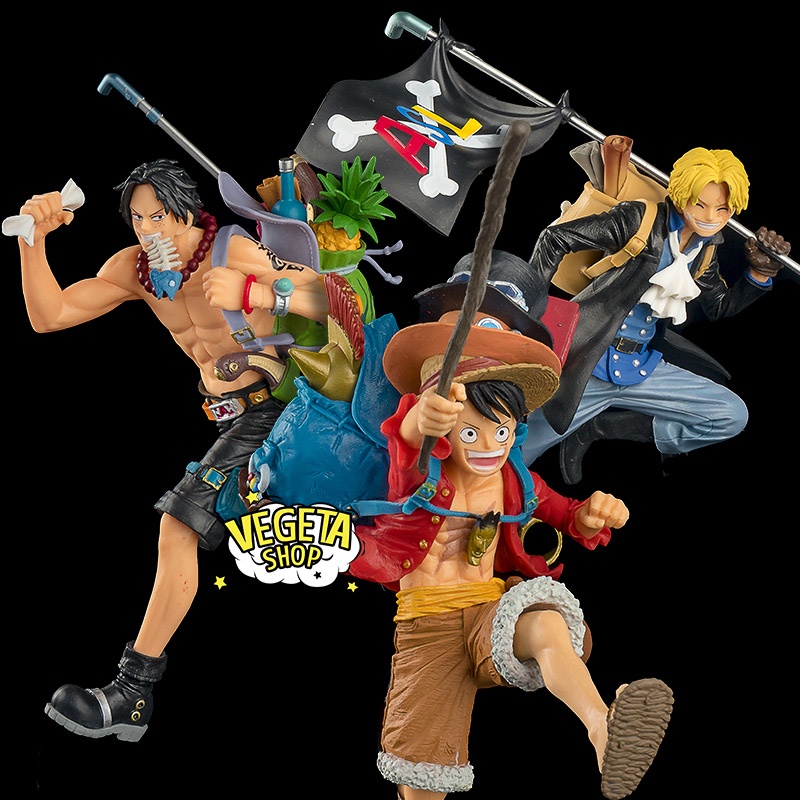 Mô hình One Piece - Set 3 anh em Sabo Ace Luffy - Mô hình cực to nét đẹp rẻ - Cao 19~21cm