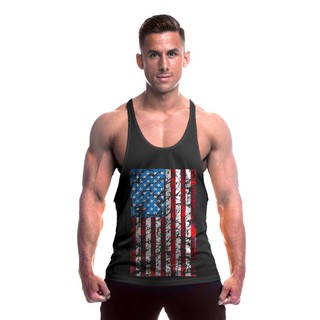 Áo ba lỗ tập gym cờ Mỹ