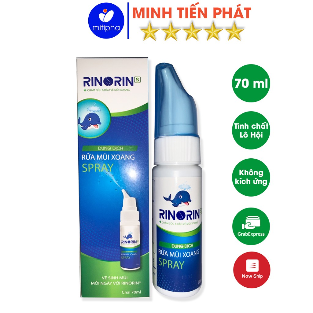 Chai xịt rửa mũi xoang Rinorin Spray 70ml, xịt rửa mũi tiện lợi - Minh Tiến Phát