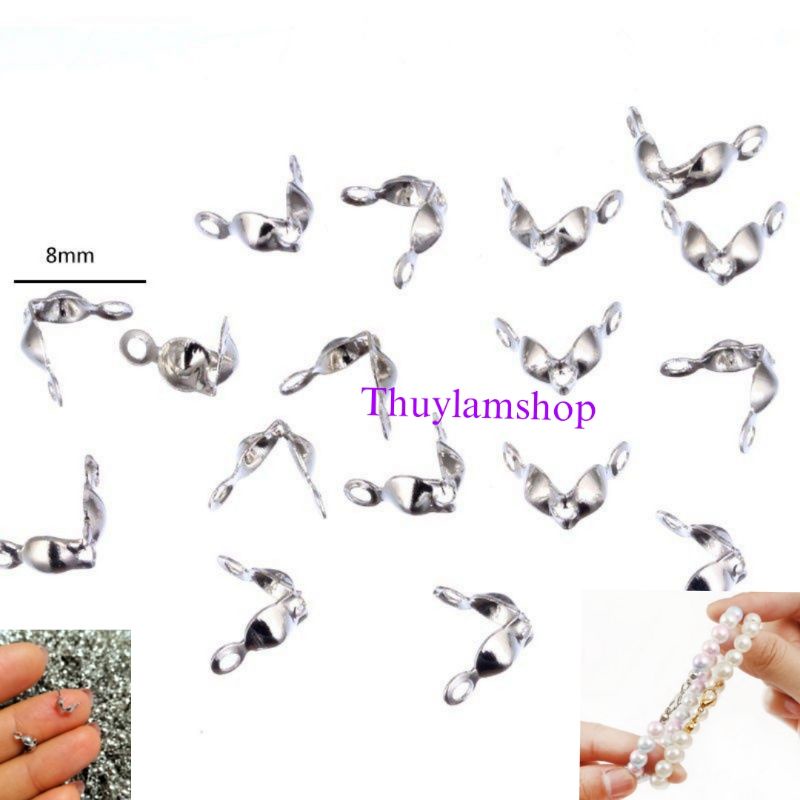 Sò kẹp che nút thắt đầu dây làm vòng handmade đẹp tiện lợi