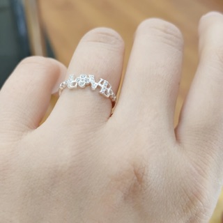 Nhẫn bạc nữ Love đính đá NB0433