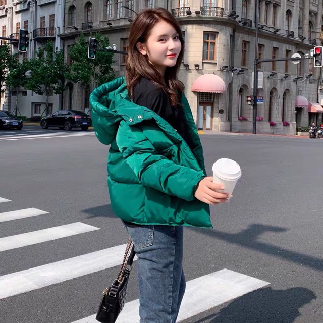 Áo phao nữ dáng ngắn siêu kute🥰 sẵn hàng xanh ,trắng s,m