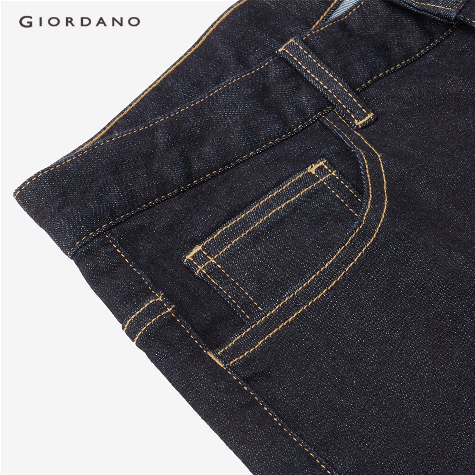 Quần jeans GIORDANO 18112071 denim cạp vừa co giãn thời trang dành cho nam