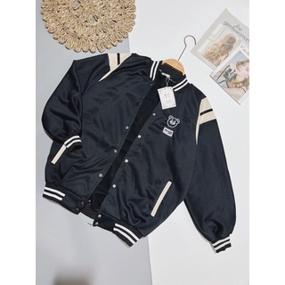 Áo bomber phối vai logo gấu TH6
