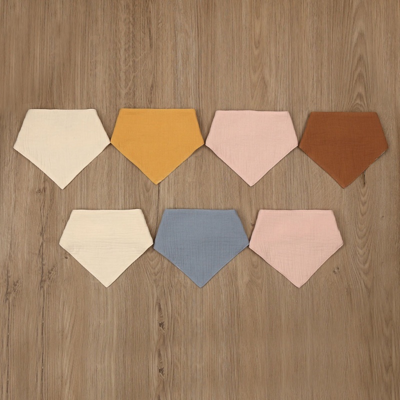 Yếm Ăn Hình Tam Giác Chất Liệu Cotton Thân Thiện Với Da Dành Cho Bé Trai Và Bé Gái