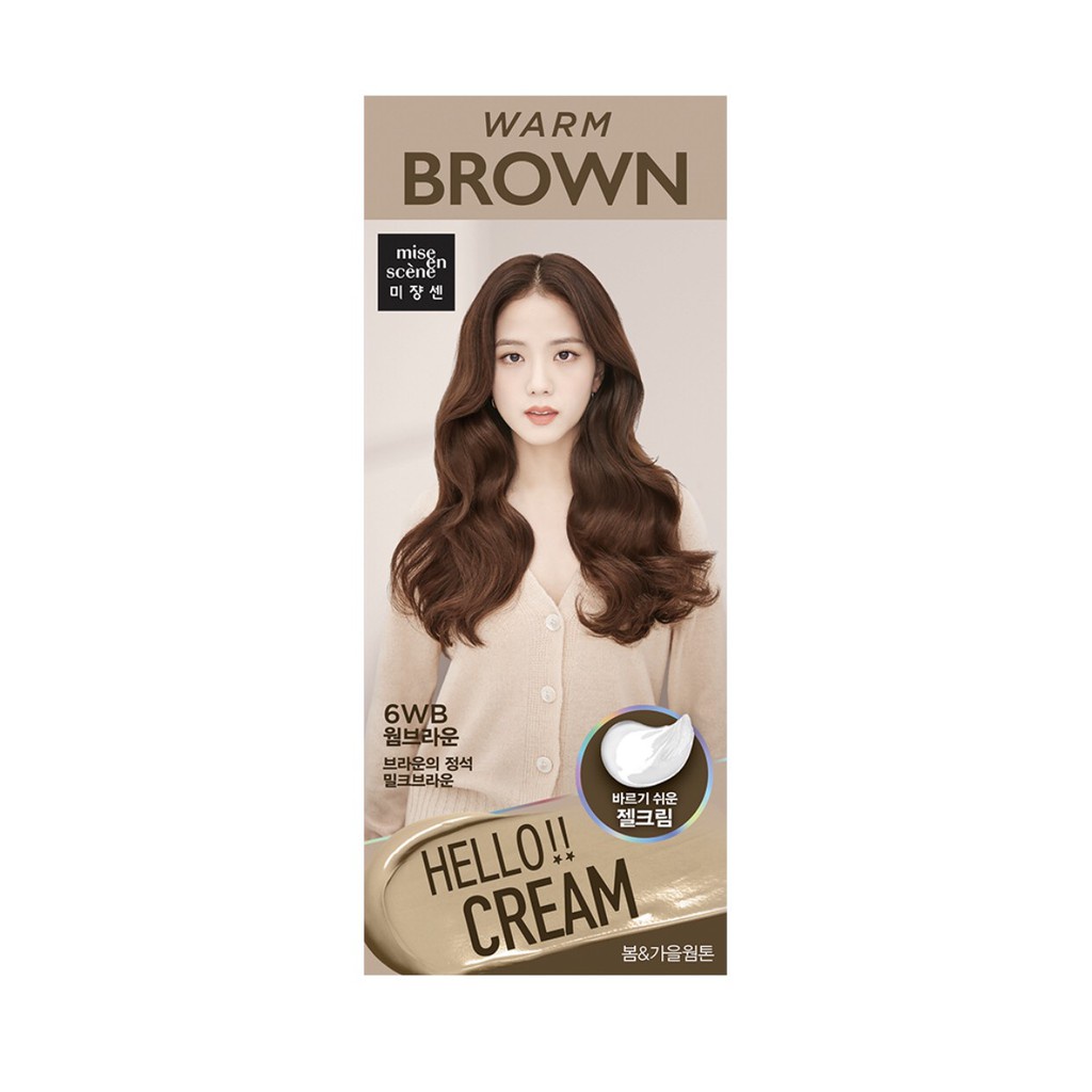 [BỀN MÀU] Thuốc nhuộm tóc tại nhà màu Warm Brown | Nhuộm tóc Hello Cream Mise En Scene 6WB nâu hạt dẻ