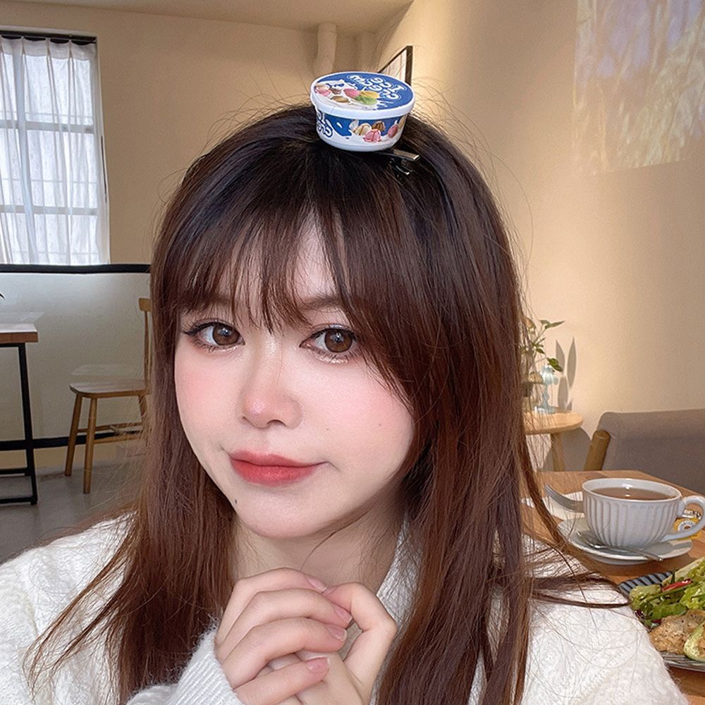 MKEB Kẹp tóc phối hình đồ ăn/ nước uống tùy chọn kiểu dáng phong cách Hàn Quốc vui nhộn cho nữ