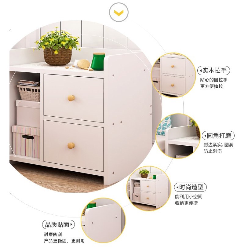 TỦ PHÒNG NGỦ ĐỂ ĐẦU GIƯỜNG 3 NGĂN CÓ TẤM CHẮN SAU LƯNG | BigBuy360 - bigbuy360.vn