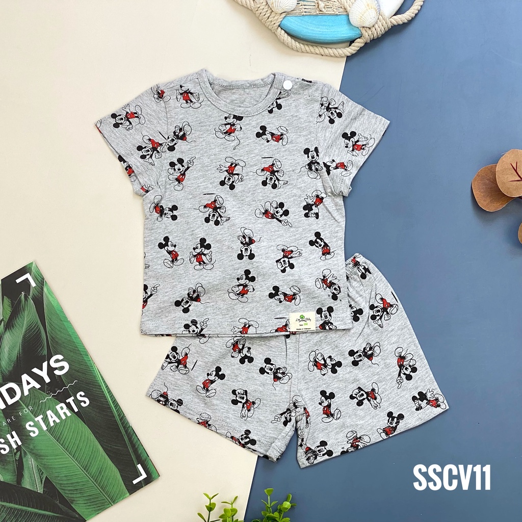 Bộ sơ sinh cộc tay mùa hè cho bé trai bé gái 6-36 tháng . Chất  siêu mềm, mịn , mát . Thương hiệu Litibaby