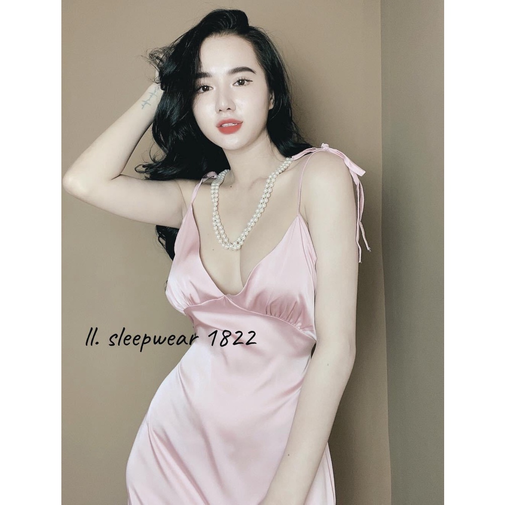 Đầm Ngủ, đồ ngủ, váy ngủ  Nữ 2 dây Sexy lụa satin - latin siêu mát giá sỉ - FREESHIP