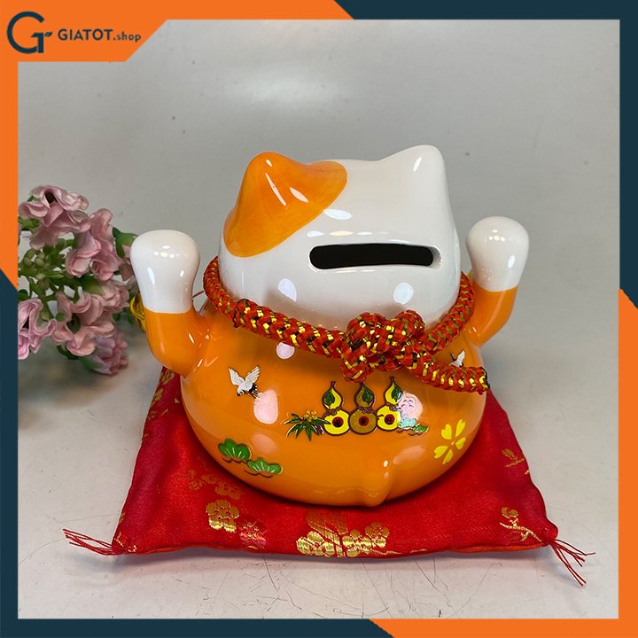 Mèo thần tài may mắn Maneki Neko 10cm kiêm hũ tiết kiệm (ngẫu nhiên)