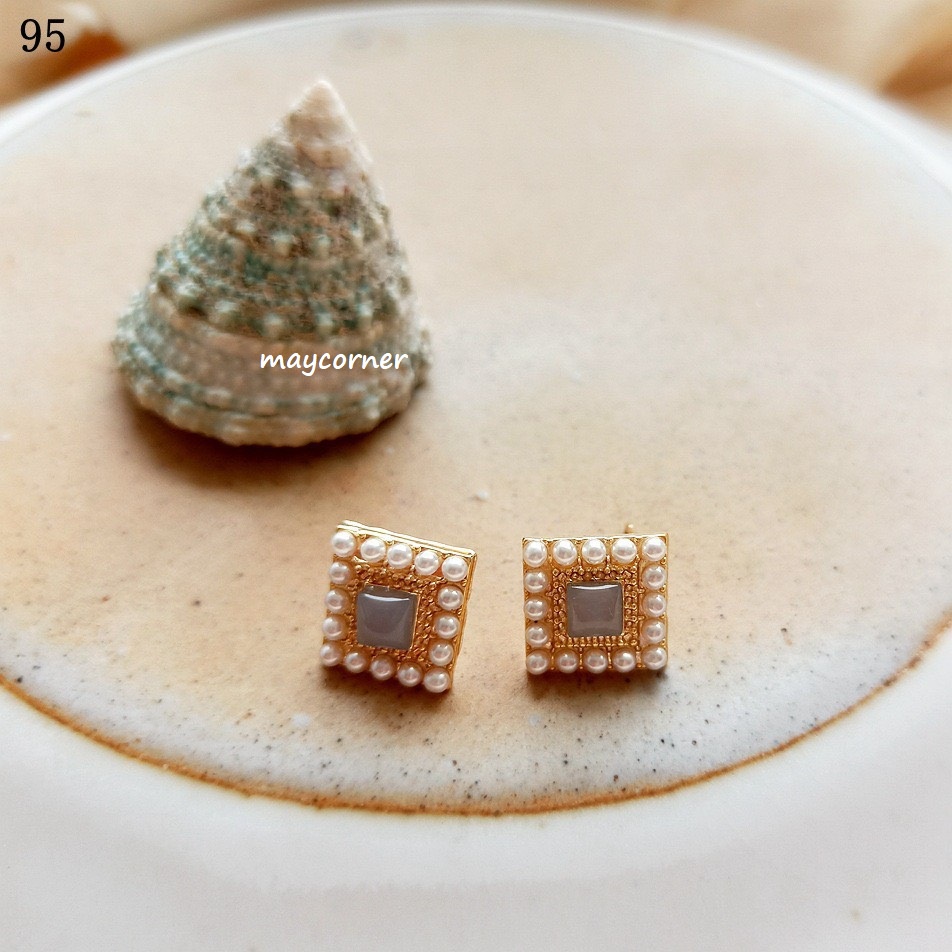 Khuyên tai cao cấp mạ bạc 925 đính ngọc