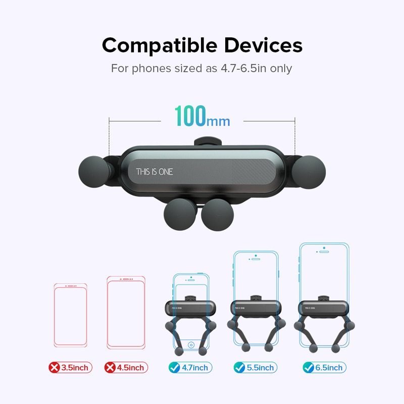 360 ° Giá Đỡ Điện Thoại / Kẹp Tự Động Xoay Gắn Lỗ Thông Gió Xe Hơi Thông Dụng