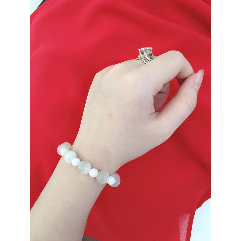 Chuỗi Mân Côi MH trắng trong đẹp 10mm