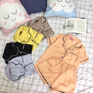 Bộ ngủ pijama lụa cộc đùi mềm đẹp