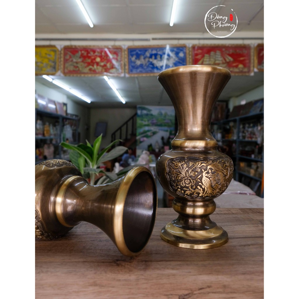 BÌNH HOA ĐỒNG ĐEN CAO CẤP 10 inch