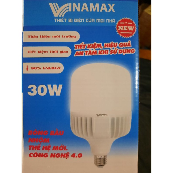 BÓNG ĐÈN LED VINAMAX 30W ( BÓNG LED BẦU NHÔM THẾ HỆ MỚI CÔNG NGHỆ 4.0)