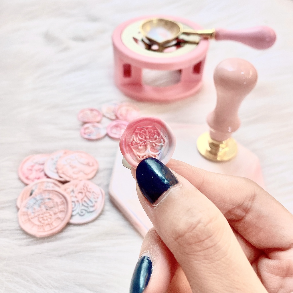 ⚡ Con dấu tem sáp Galaxy Hồng - Trang trí thiệp, hộp quà handmade