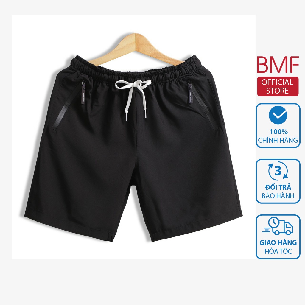 Quần Short thun nam trơn, khóa kéo chống nước cao cấp phom (45-85kg)