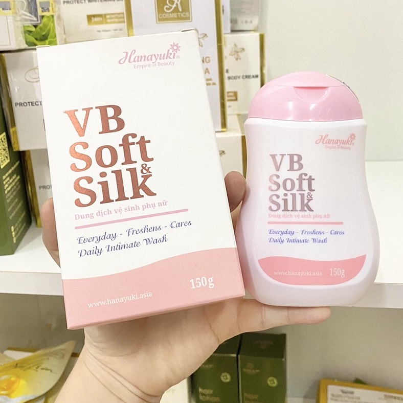 Dung Dịch Vệ Sinh Hanayuki VB Soft &amp; Silk 150gr Phiên Bản Màu Hồng Cao Cấp, Nước Rửa Phụ Khoa Cho Nam và Nữ