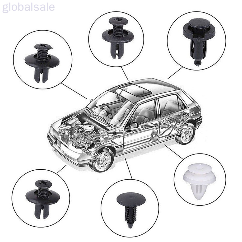 Bộ 100 cái đinh tán nhựa cố định cửa và phụ kiện xe hơi