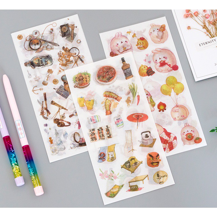 Set 3 tờ washi sticker trang trí planner SS008