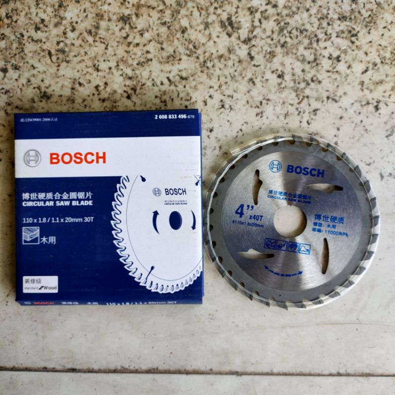 Lưỡi cưa gỗ, cắt gỗ Bosch đĩa cưa phi 110 x1.8 x20mm, loại cưa 40 răng được làm bằng hợp kim thép cứng, cắt ngọt, mịn