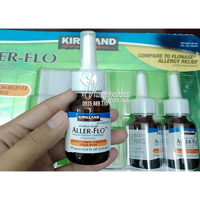 SET 5 ỐNG XỊT HỖ TRỢ GIẢM XOANG, VIÊM MŨI DỊ ỨNG KIRKLAND ALLER-FLO CHÍNH HÃNG - 8202