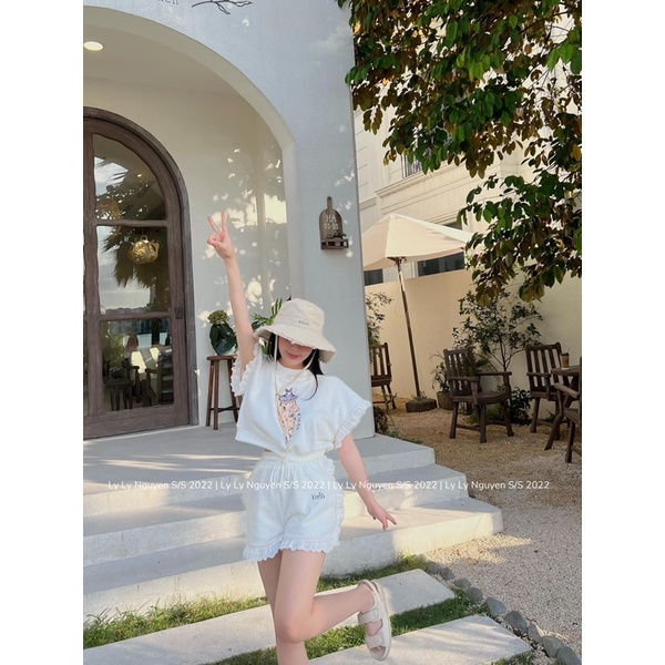 [ 𝐅𝐑𝐄𝐄 𝐒𝐇𝐈𝐏 ] SÉT ÁO CRT MIX QUẦN SOOC VIỀN REN SIÊU XINH VẢI ĐẸP LẮM Ạ