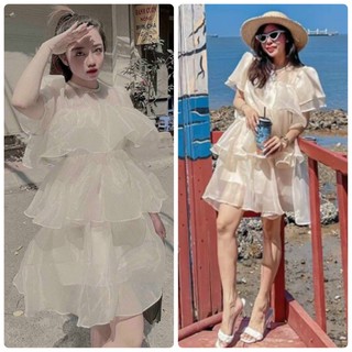 Đầm babydoll phối tầng