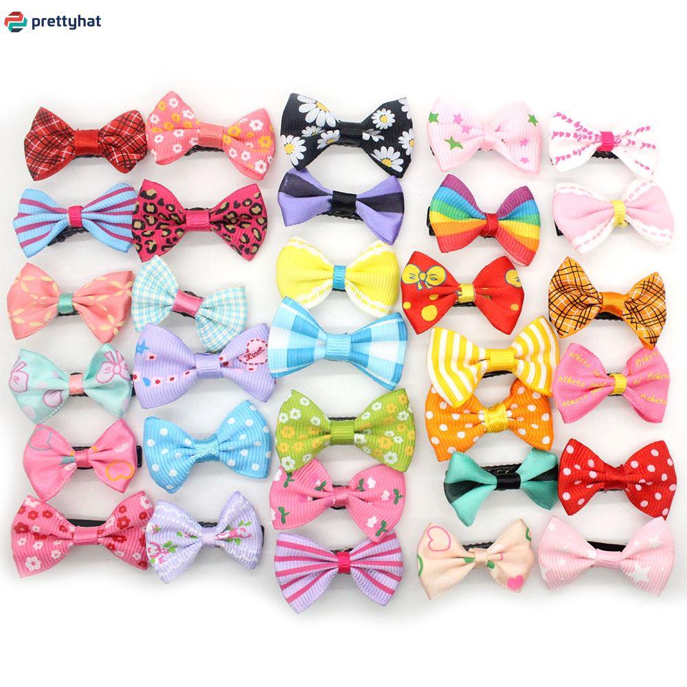 Set 10 kẹp tóc hình nơ nhiều màu sắc và họa tiết dễ thương cho bé gái