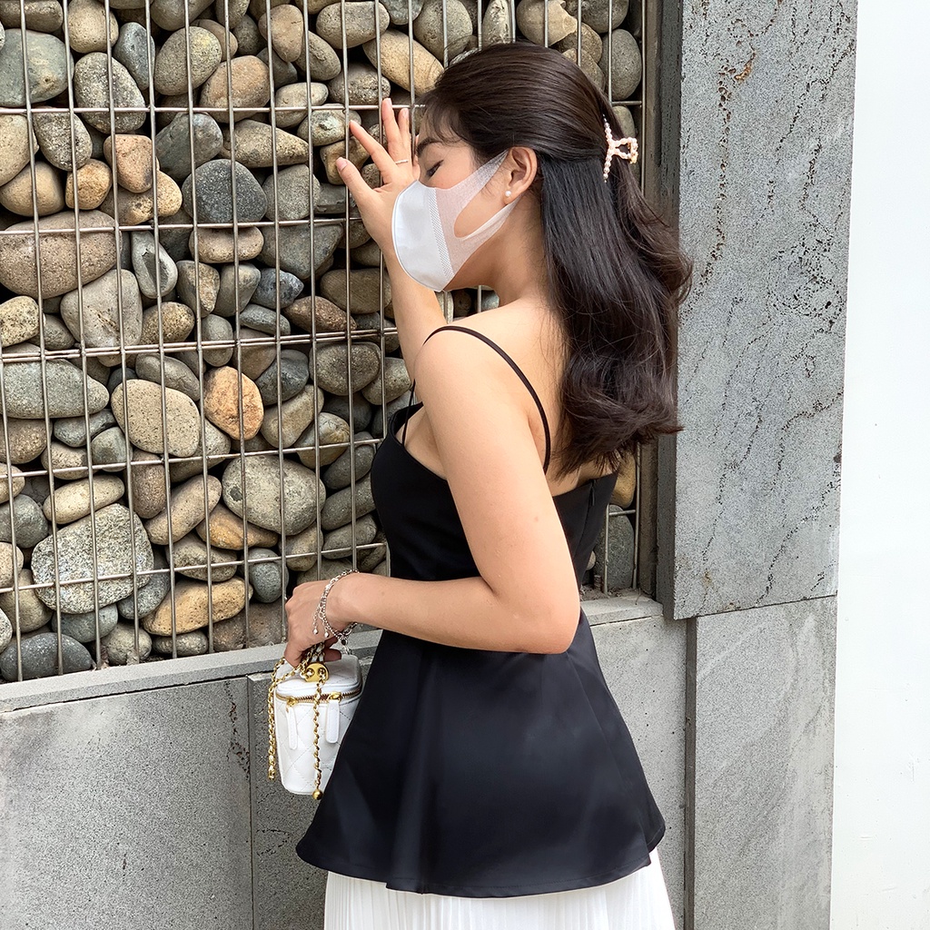 Áo hai dây QUEEN dáng xòe, chất tafta siêu hack dáng, 2 màu cơ bản - KAYLIN TOP QT001