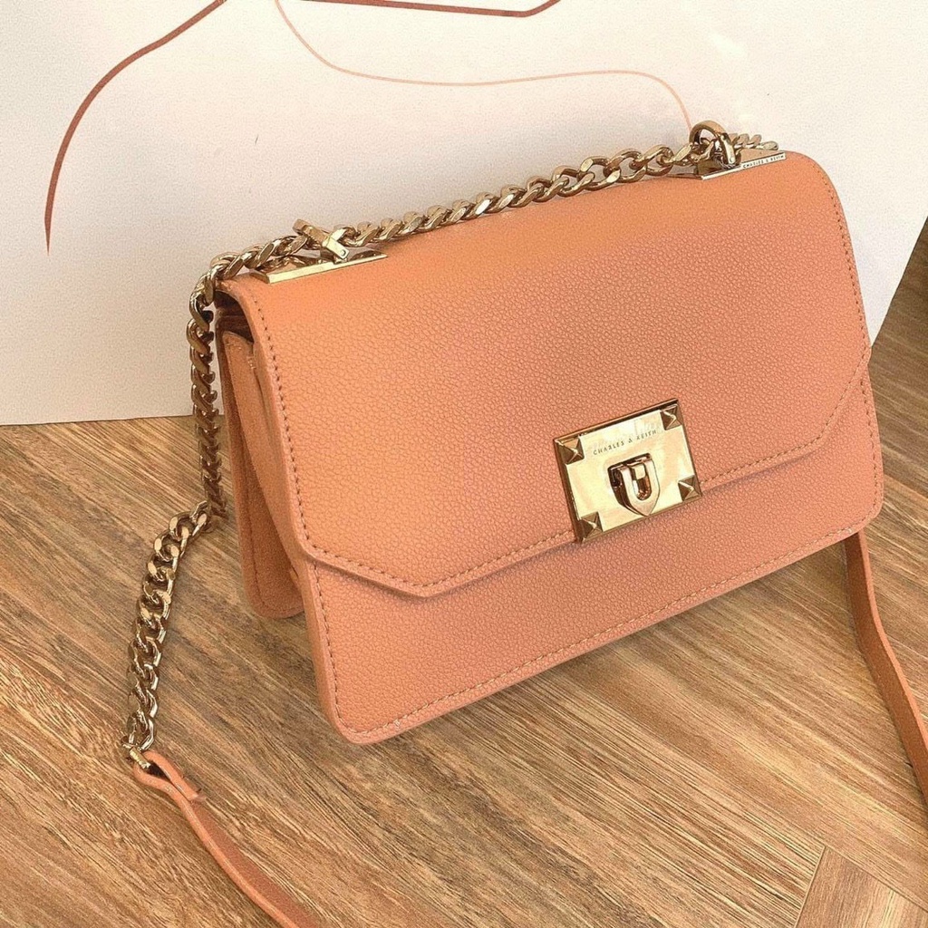 Túi Xách Nữ CNK, Dây Xích Pha Da Đeo Chéo, Đeo Vai, Da Sần Cao Cấp, Túi Công Sở Thời Trang