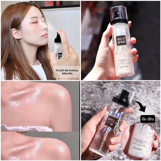 Xịt Khóa Nền Có Nhũ Giữ Lớp Trang Điểm HUNMUI Make Up Fixer Spray Star Flash Nội Địa Trung