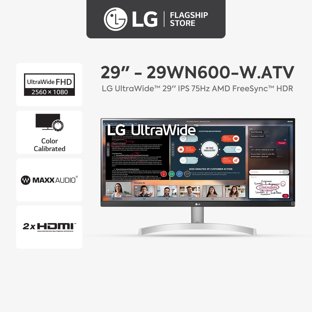 Màn hình máy tính LG UltraWide™ 29'' IPS 75Hz AMD FreeSync™ HDR 29WN600-W